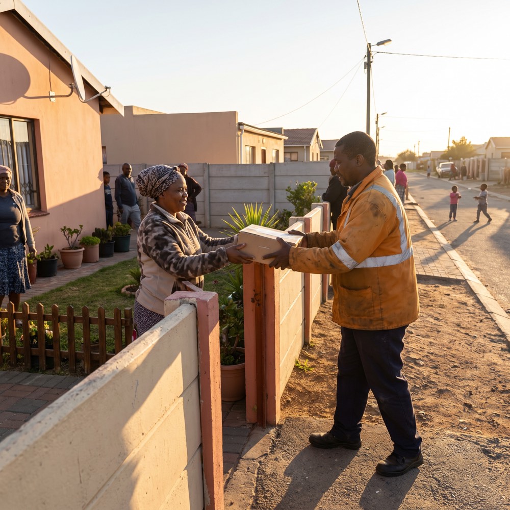 A parcel handed over at a gate rather than dropped at a counter